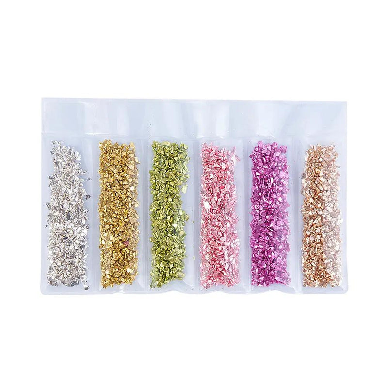Crushed Glass - 6 piece Set- Metallic Mix by Resin Art NZ