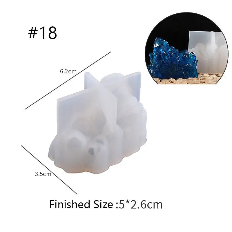 Crystal Moulds Silicone Growing Crystal Cluster Quartz Rock Mould for Polymer Clay, Fondant Cake Decoration by Resin Art NZ