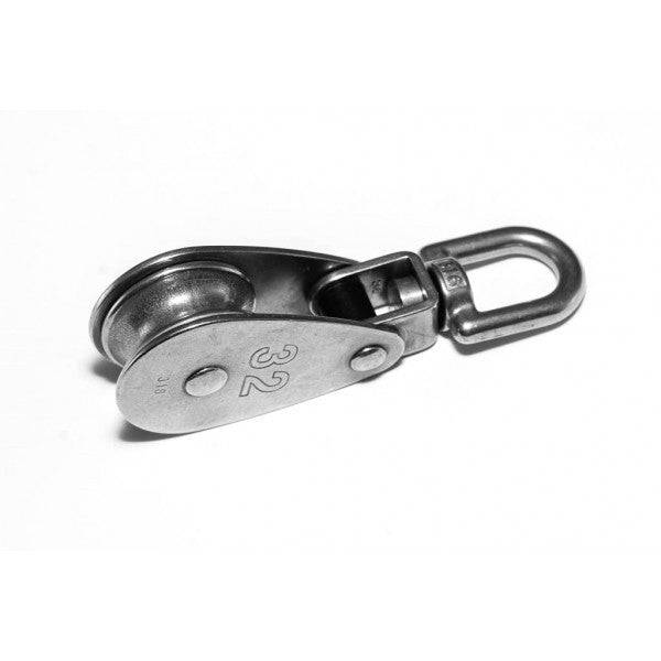 25mm Mame Swivel Block SS316, stainless steel swivel block with cast single sheave designed for marine applications.