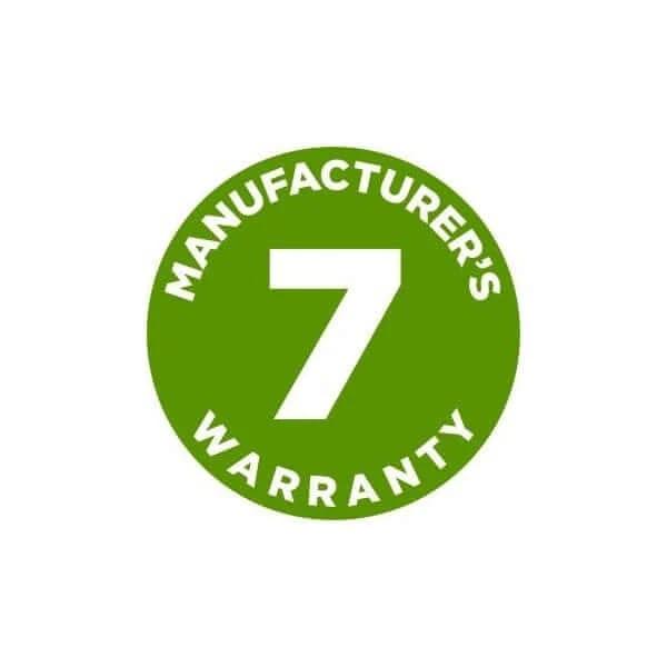 Manufacturer's 7 Year Warranty Seal, Green Circle Design