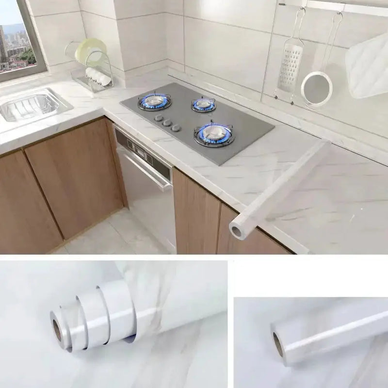 Marble Waterproof & Oil-Proof Wall Paper (40cm) (12 designs available) by Habicare