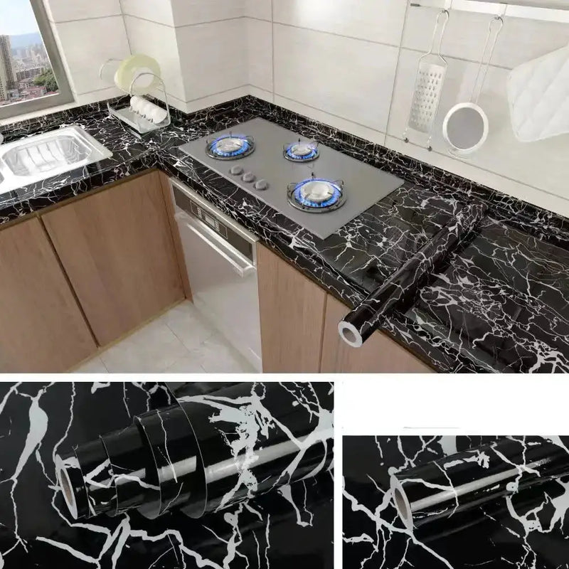 Marble Waterproof & Oil-Proof Wall Paper (40cm) (12 designs available) by Habicare