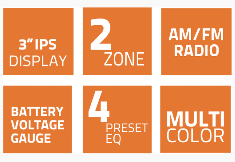 Marine audio pack HMR20 speakers premium speakers black features including 3 IPS display and AM/FM radio