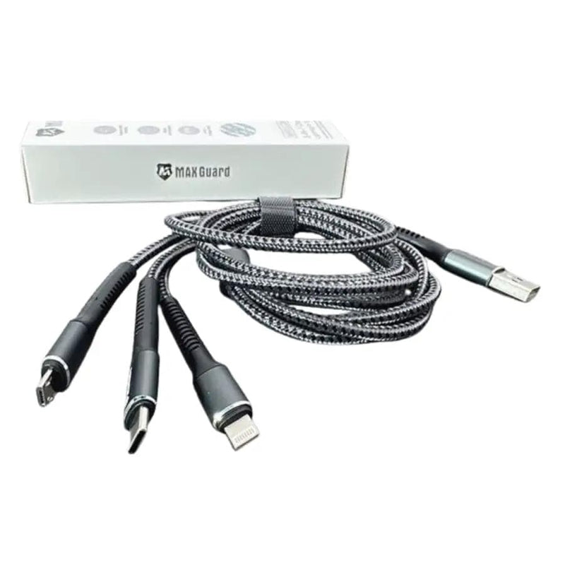 9eight5 Accessories Maxguard 1.2m 3 in 1 cable M41LCM MaxGuard 1.2m 3 In 1 USB C Lightning Micro USB Cable