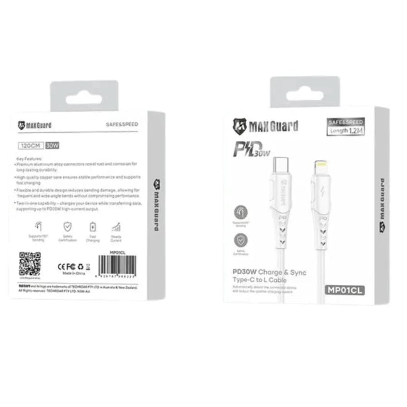 9eight5 Accessories Maxguard 1.2m 30W Type-C to Lightning Cable MP01CL MaxGuard 1.2m 30W USB C To Lightning Cable MP01CL PD