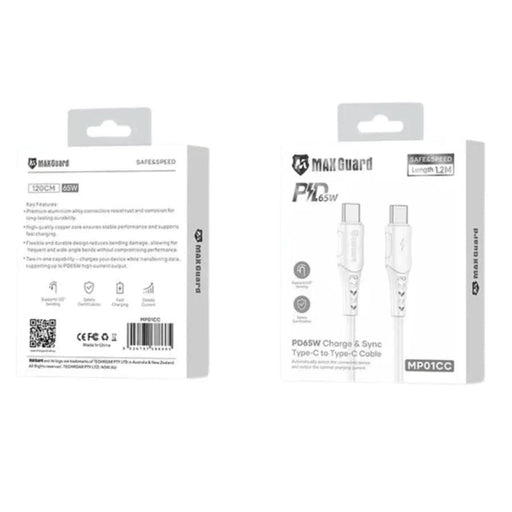 9eight5 Accessories Maxguard 1.2m 65W Type-C to C Cable MP01CC MaxGuard 1.2m USB C To USB C PD Cable 65W MP01CC