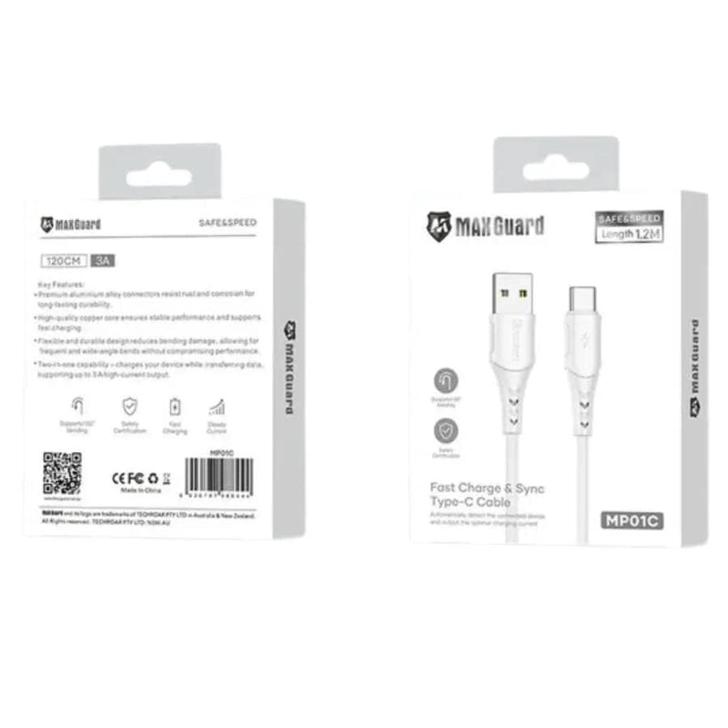 9eight5 Accessories Maxguard 1.2m USB-A to C Cable MP01C MaxGuard 1.2m USB A to USB Cable MP01C Fast Charge