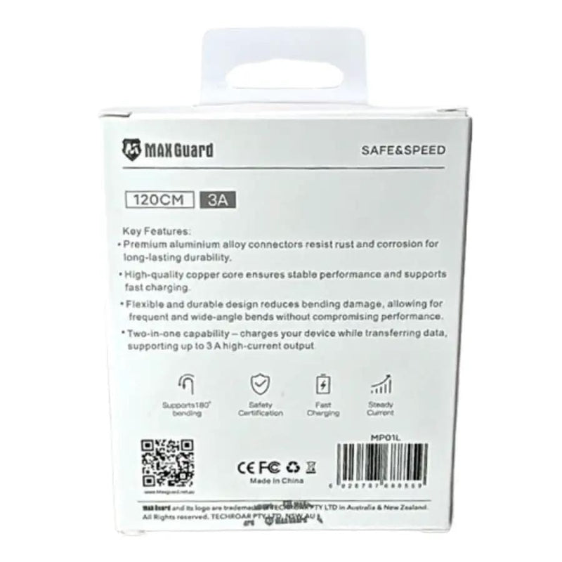 9eight5 Accessories Maxguard 1.2m USB-A to Lightning Cable MP01L MaxGuard 1.2m USB A to Lightning Cable MP01L