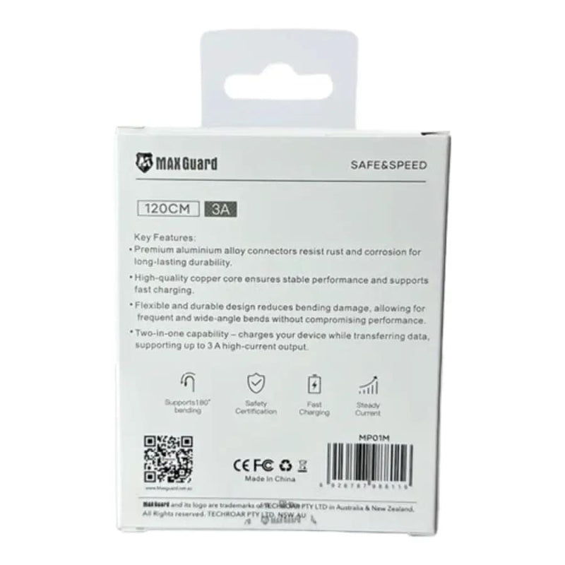 9eight5 Accessories Maxguard 1.2m USB-A to Micro Cable MP01M MaxGuard 1.2M USB A To Micro Cable MP01M Fast Charge