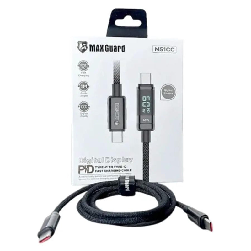 9eight5 Accessories Maxguard 1m 60W Type-C to C Cable M51CC MaxGuard 1m 60W Type C to Type C Cable PD Display
