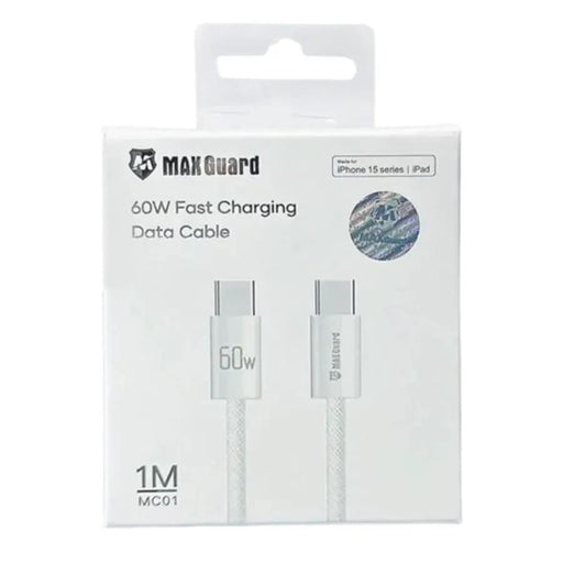 9eight5 Accessories Maxguard 1m 60W Type-C to C Cable MC01 MaxGuard 60W Type C To Type C Fast Charging Cable 1m