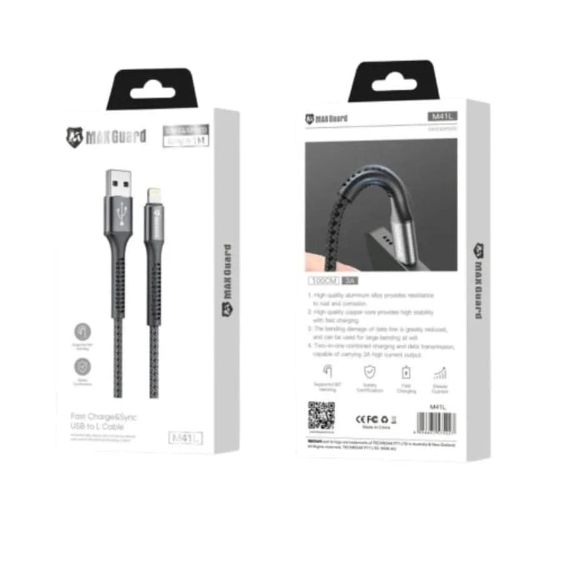 9eight5 Accessories Maxguard 1m USB-A to Lightning cable M41L Maxguard 1M USB A To Lightning Cable M41L Fast Charge