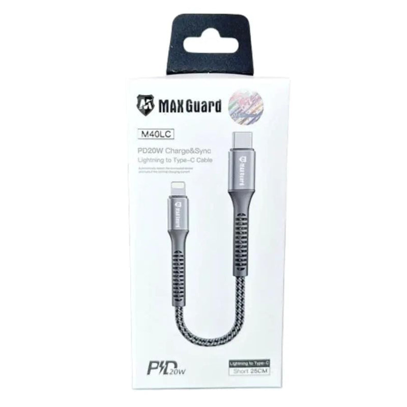 9eight5 Accessories Maxguard 25cm 20W Type-C to Lightning cable M40LC MaxGuard 25cm 20W PD Type C to Lightning Cable M40LC