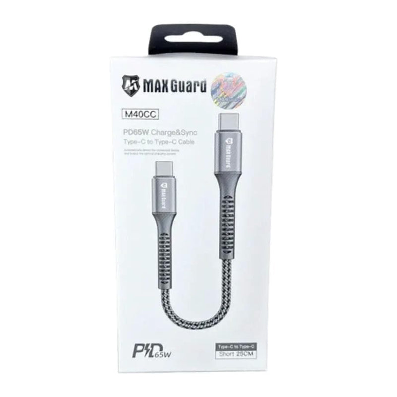 9eight5 Accessories Maxguard 25cm 65W Type-C to C cable M40CC Maxguard 25cm 65W Type C to Type C PD Cable