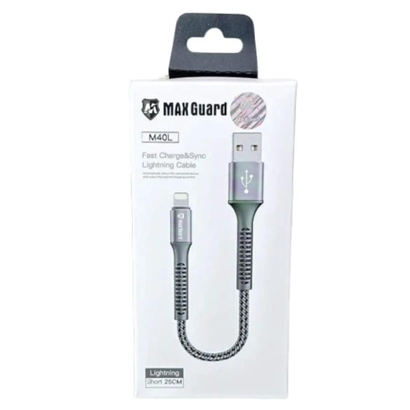 9eight5 Accessories Maxguard 25cm USB-A to Lightning cable M40L MaxGuard 25cm USB A to Lightning Cable Fast Charge