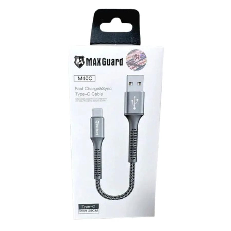 9eight5 Accessories Maxguard 25cm USB A To Type-C cable M40C MaxGuard 25cm USB A To Type C Cable M40C Fast Charging