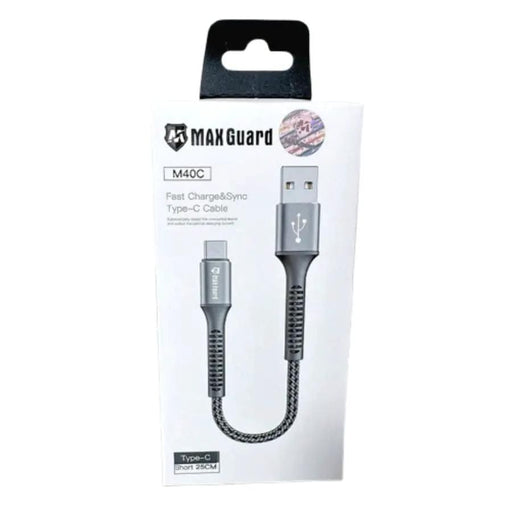 9eight5 Accessories Maxguard 25cm USB A To Type-C cable M40C MaxGuard 25cm USB A To Type C Cable M40C Fast Charging