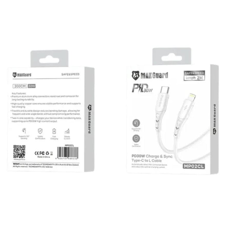 9eight5 Accessories Maxguard 2m 30W Type-C to Lightning Cable MP02CL MaxGuard 2M PD 30W USB C To Lightning Cable MP02CL