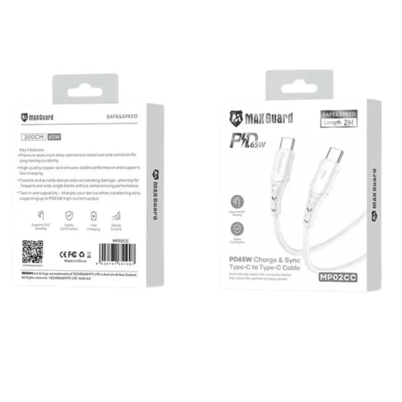 9eight5 Accessories Maxguard 2m 65W Type-C to C Cable MP02CC MaxGuard 2M 65W USB C To USB C Cable MP02CC