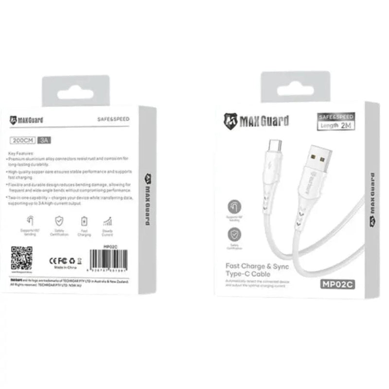 9eight5 Accessories Maxguard 2m USB-A to C Cable MP02C MaxGuard 2m USB A to USB C Cable MP02C Fast Charge