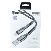 9eight5 Accessories Maxguard 2m USB-A to Lightning cable M42L MaxGuard 2 Meter USB A To Lightning Braided Cable M42L