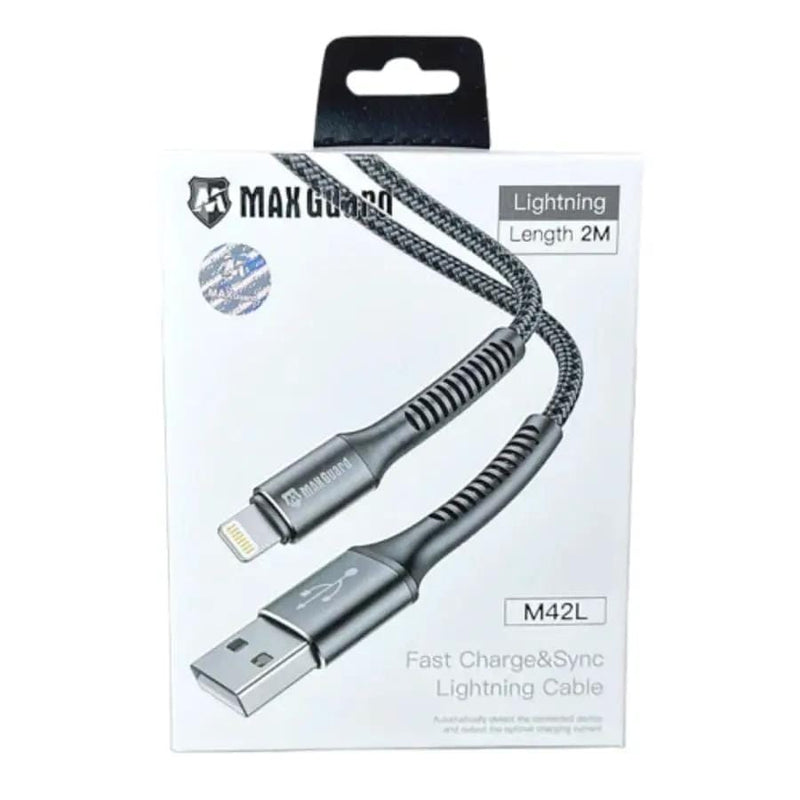 9eight5 Accessories Maxguard 2m USB-A to Lightning cable M42L MaxGuard 2 Meter USB A To Lightning Braided Cable M42L