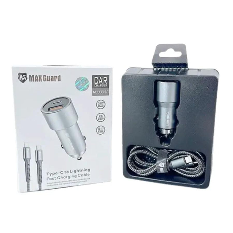 9eight5 Accessories Maxguard 38W USB A+C car charger with Type-C to Lightning combo MC036LC Maxguard 38W USB A+C car charger with Type-C to Lightning combo MC036LC