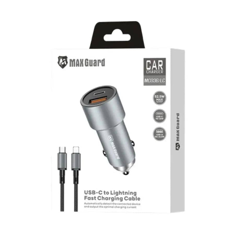 9eight5 Accessories Maxguard 38W USB A+C car charger with Type-C to Lightning combo MC036LC Maxguard 38W USB A+C car charger with Type-C to Lightning combo MC036LC
