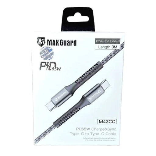 9eight5 Accessories Maxguard 3m 65W Type-C to C cable M43CC MaxGuard 3M 65W Type C to Type C Cable PD65W