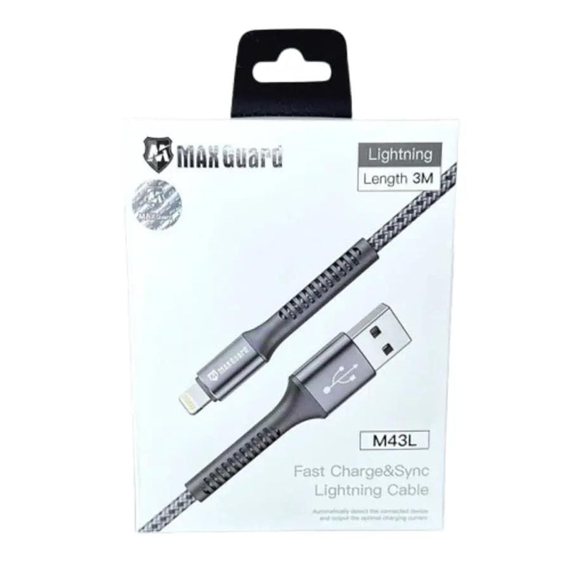 9eight5 Accessories Maxguard 3m USB-A to Lightning cable M43L Maxguard 3M USB A To Lightning Cable M43L Braided
