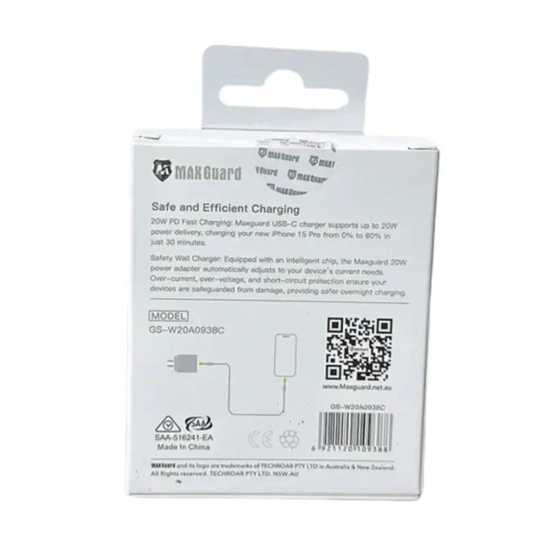 9eight5 Accessories Maxguard PD 20W wall charger GSW20A0938C/GS20W0338 Maxguard PD 20W wall charger GSW20A0938C/GS20W0338