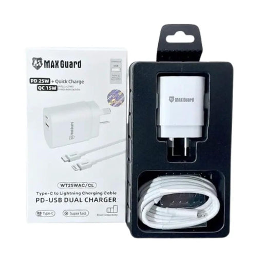 Maxguard PD 25W wall charger with Type-C to Lightning combo WT25WAC/CL – view 2