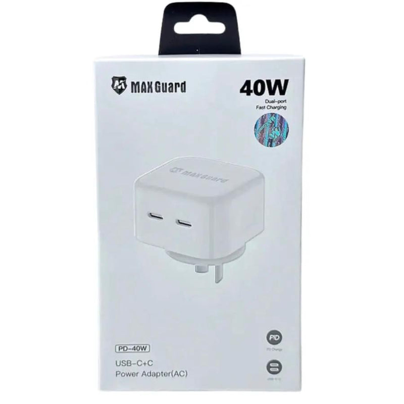 Maxguard Type C (x2 ports) Power Adapter Wall Plug (NZ / AUS) by 9eight5