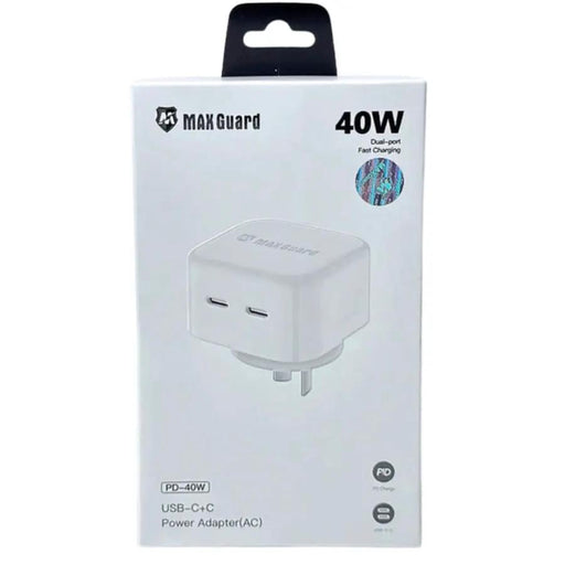 Maxguard Type C (x2 ports) Power Adapter Wall Plug (NZ / AUS) by 9eight5