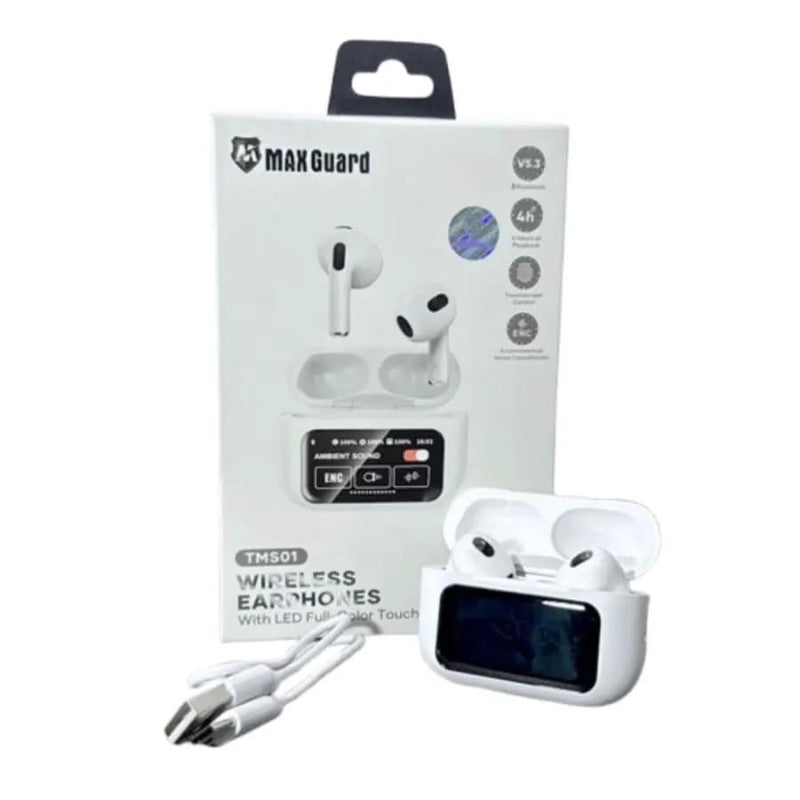 Maxguard Wireless Earphones with LED Colour Touchscreen by 9eight5