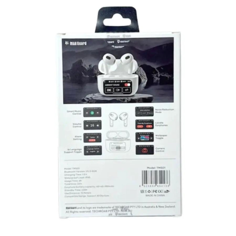 Maxguard Wireless Earphones with LED Colour Touchscreen by 9eight5
