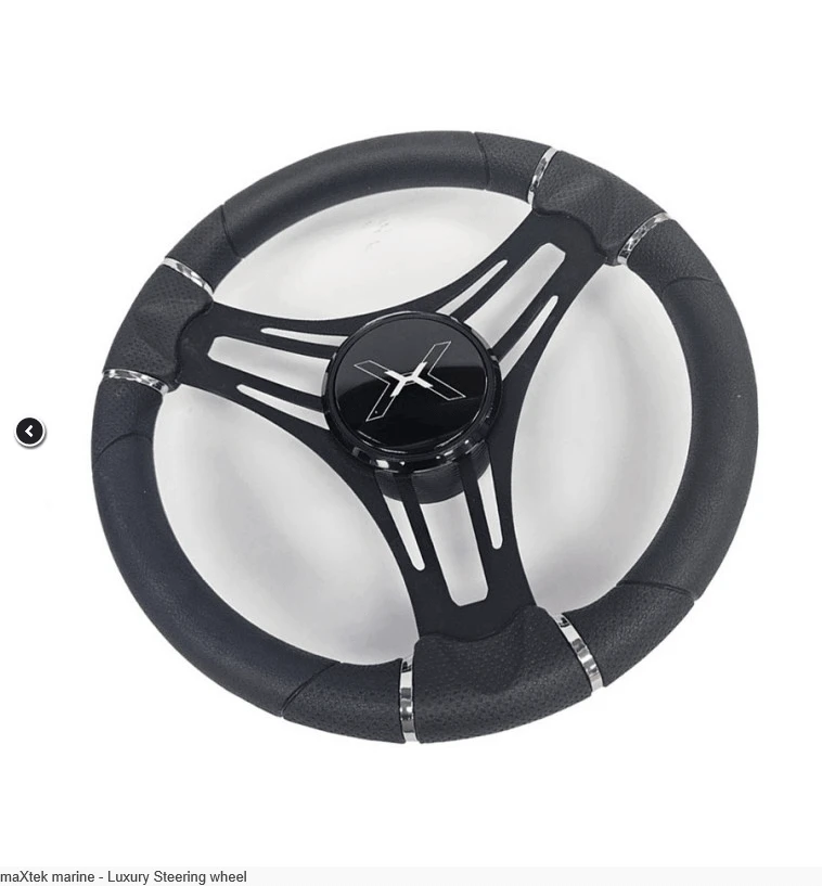 maXtek marine - Luxury Steering wheel showcasing premium design and high-quality materials, perfect for luxury boats.