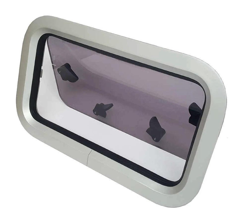 Alloy Porthole 450mm x 265mm with four securing latches and waterproof seal for secure opening.