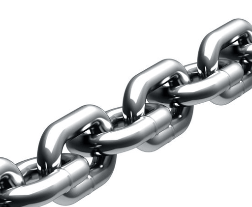 Anchor Windlass maXtek DIN766 - SS 6mm Chain close-up, showcasing the stainless steel links.