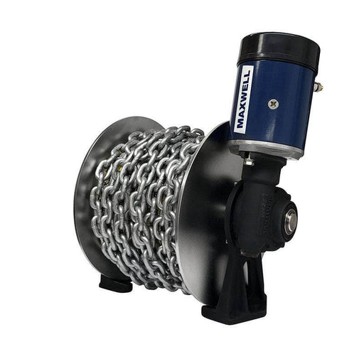 Maxwell Tasman 100 metre 8mm Drum Winch with galvanized chain and motor for high performance boating.