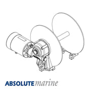 Maxwell Tasman 8-8 V2 Anchor Drum Winch illustration showcasing its design and motor features.