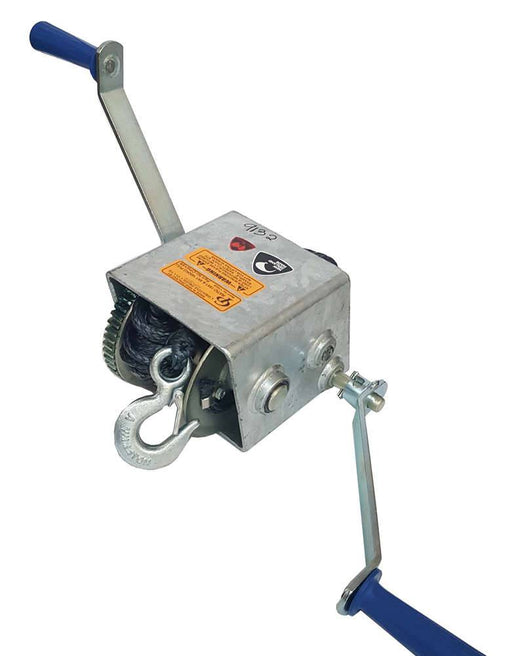 Winch 15-1 - 1650Kg Pull plus Rope - High-quality NZ-built winch with two handles and power drive.