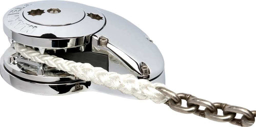 Maxwell Windlass RC10-10 - 24V/1200W, showcasing stainless steel windlass with rope and chain.