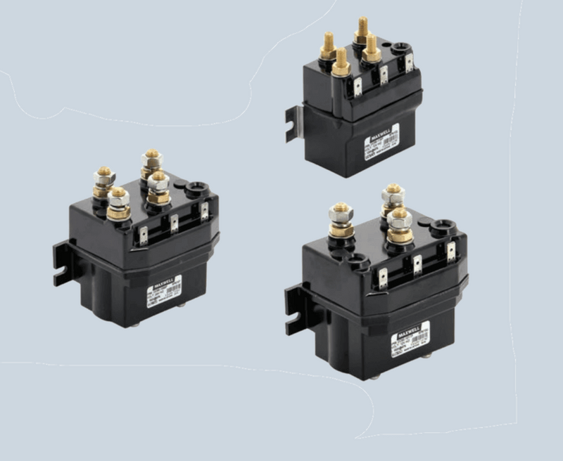 Maxwell Winch Dual Solenoid 24v 1500-3000W components showcasing heavy-duty design for reliable winch operation.