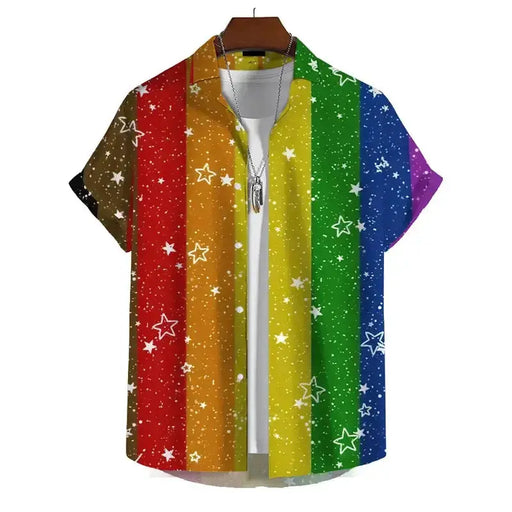 Men’s 3D Print Rainbow Shirt (10 different designs available) by Habicare