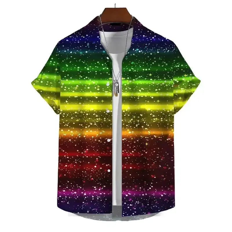 Men’s 3D Print Rainbow Shirt (10 different designs available) by Habicare