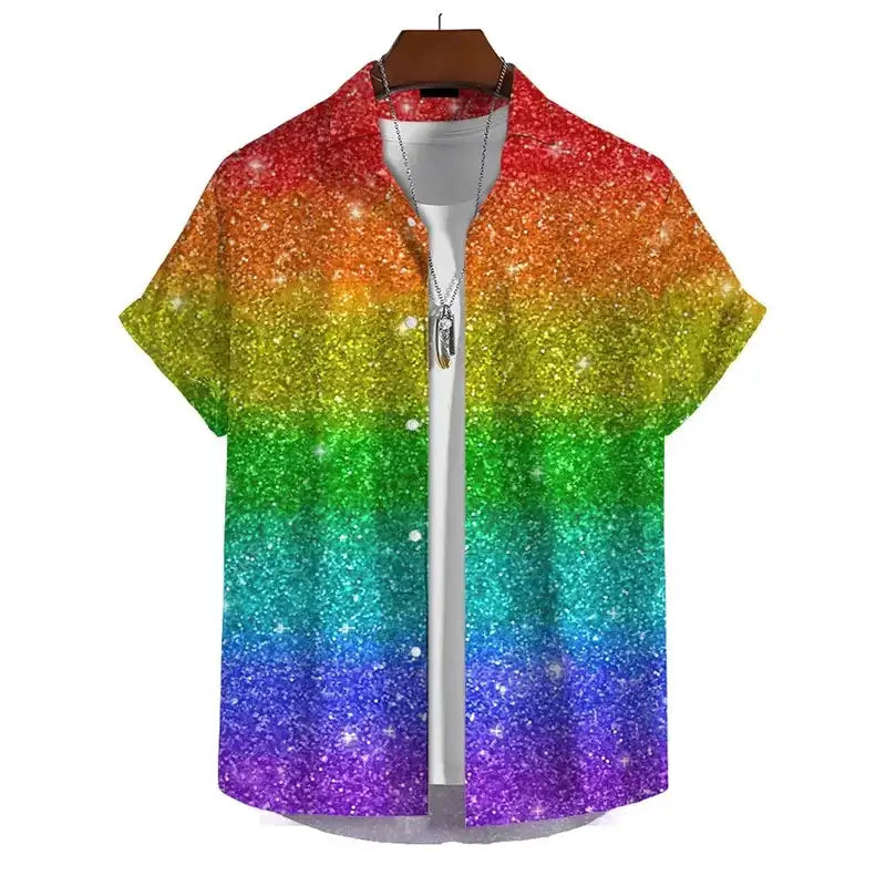Men’s 3D Print Rainbow Shirt (10 different designs available) by Habicare