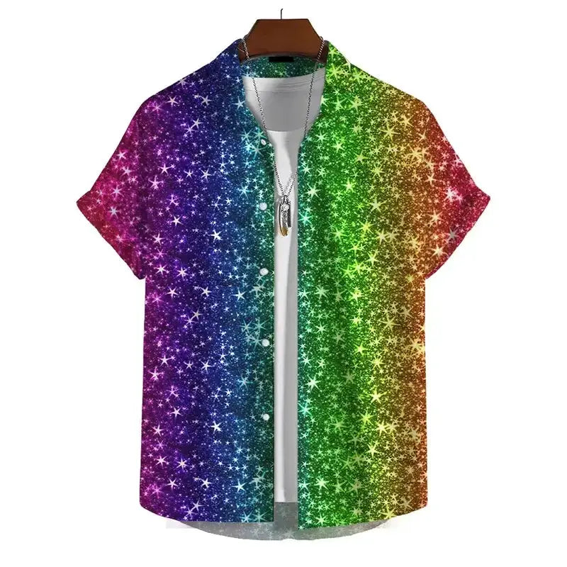 Men’s 3D Print Rainbow Shirt (10 different designs available) by Habicare