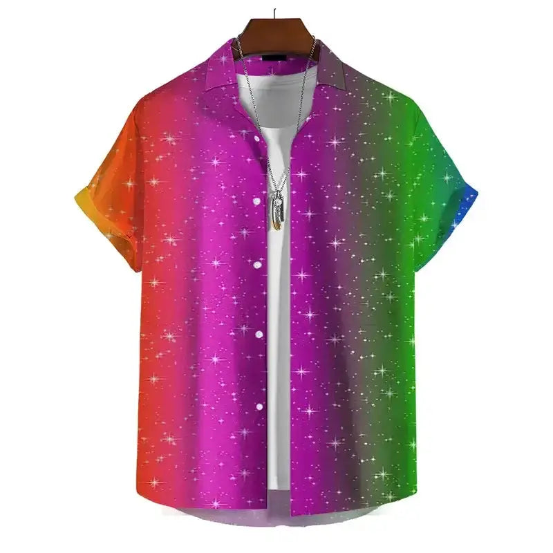 Men’s 3D Print Rainbow Shirt (10 different designs available) by Habicare