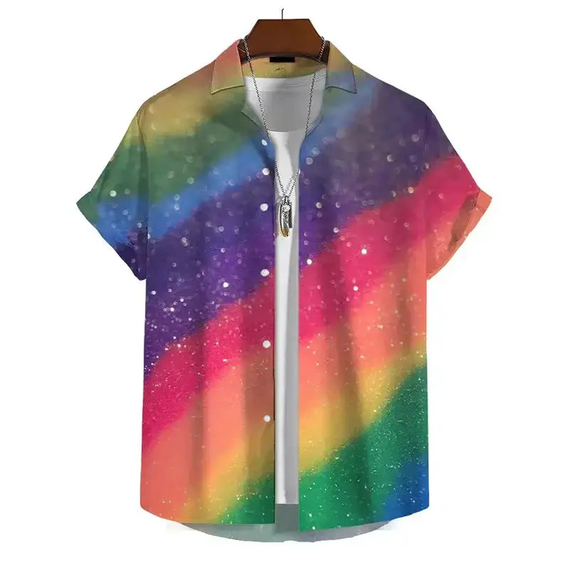 Men’s 3D Print Rainbow Shirt (10 different designs available) by Habicare